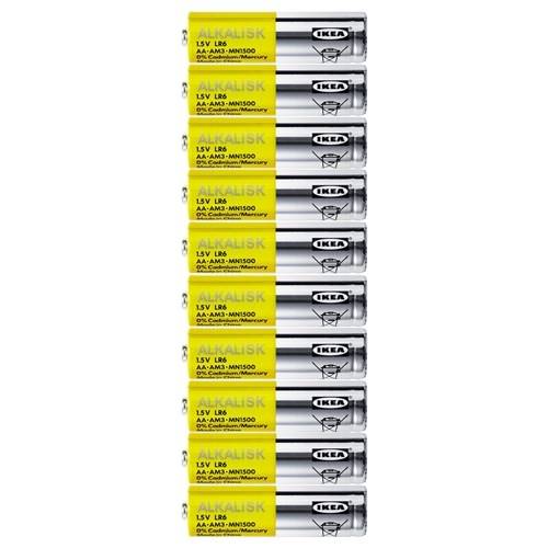 Ikea Alkalisk Alkalin Pil AA 10'lu paket, 1.5 V, LR06 - 0