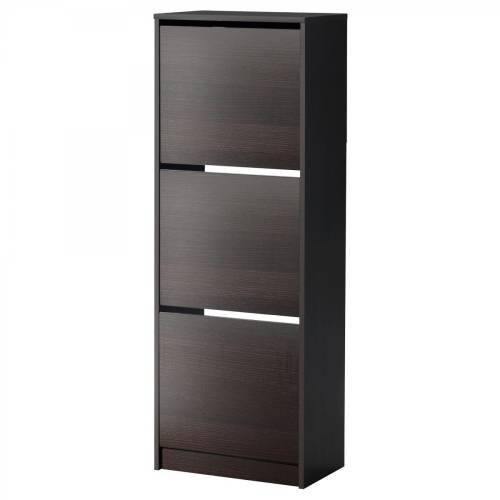 Ikea Bissa Ayakkabı Dolabı 49x28x135 cm, siyah-kahverengi - 3