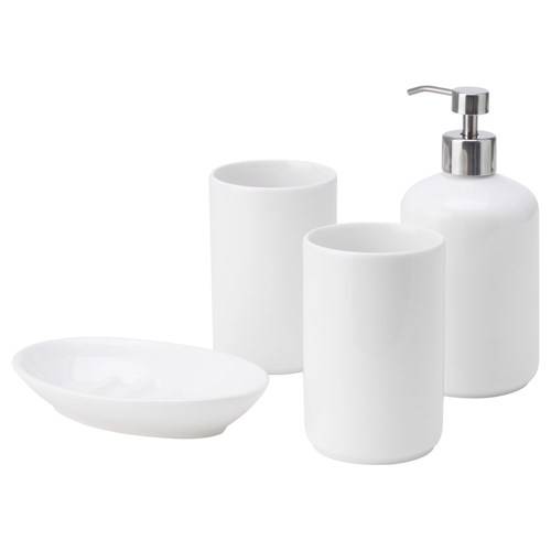 Ikea Boasjo Banyo Seti beyaz, stoneware, 4 parça - 0