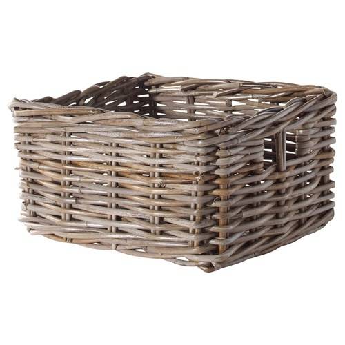 Ikea Byholma Sepet 25x29x15 cm, gri rattan - 0