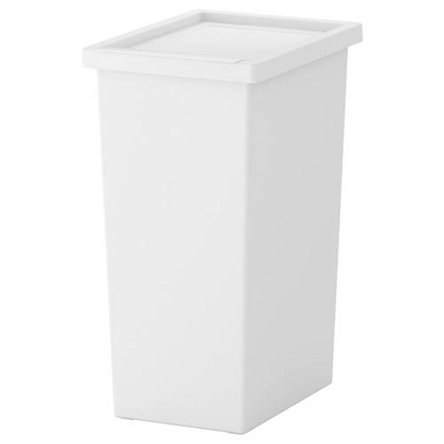 Ikea Filur Kapaklı Kutu 42 litre, çöp kutusu, beyaz - 0