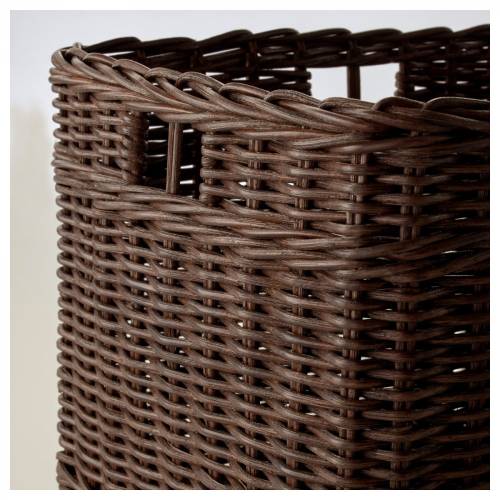 Ikea Gabbig Sepet 29x38x25 cm, koyu kahve, rattan - 3