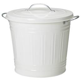 Ikea Knodd Çöp Kutusu 16 litre, çelik, beyaz