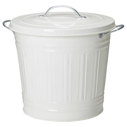 Ikea Knodd Çöp Kutusu 16 litre, çelik, beyaz - 0