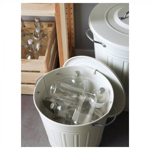 Ikea Knodd Çöp Kutusu 16 litre, çelik, beyaz - 1