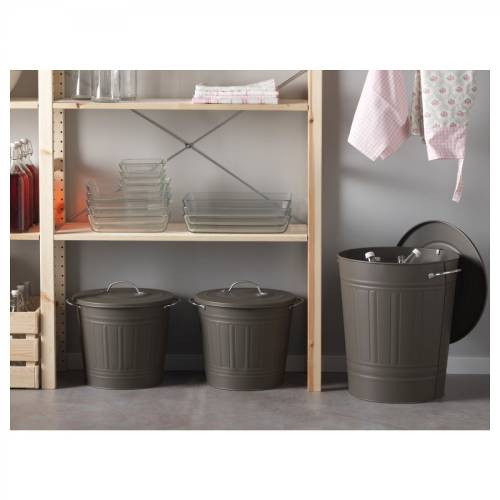 Ikea Knodd Çöp Kutusu 16 litre, çelik, gri - 2