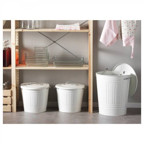 Ikea Knodd Çöp Kutusu çelik, 40 litre, beyaz - 2