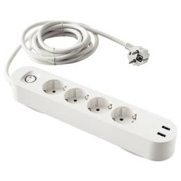 Ikea Koppla 2 Usb Girişli 4lü Priz 3 m kablo