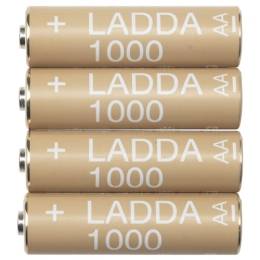 Ikea Ladda Şarj Edilebilir Pil 4 adet AA, HR6, 1000 mAh, 1,2 V