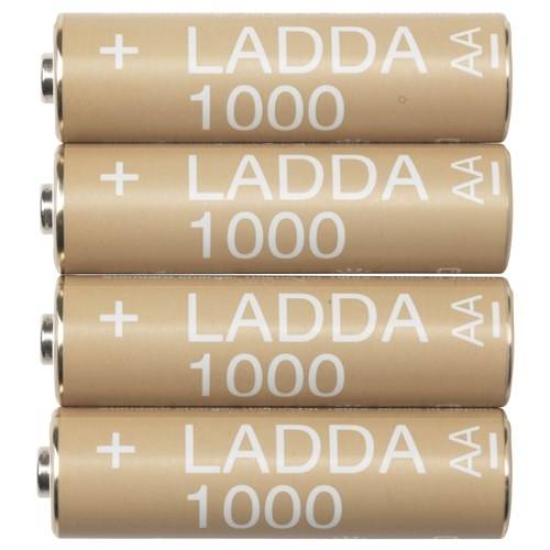 Ikea Ladda Şarj Edilebilir Pil 4 adet AA, HR6, 1000 mAh, 1,2 V - 0