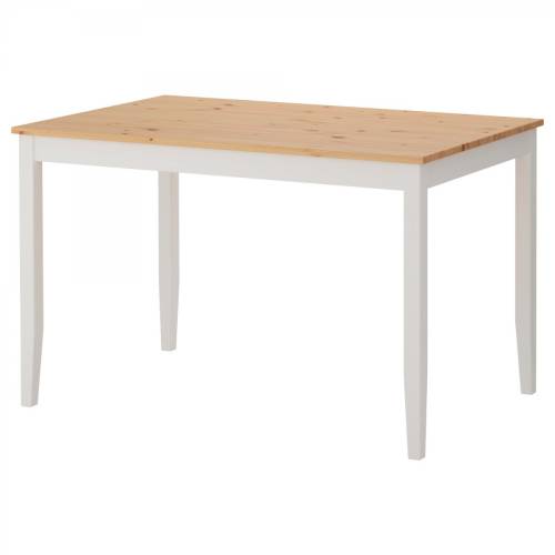 Ikea Lerhamn Yemek Masası açık antika vernik-beyaz 118x74 cm - 0