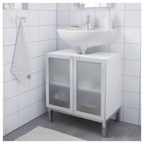 Ikea Lillangen Lavabo Dolabı beyaz-alüminyum, 60x38x51 cm - 1