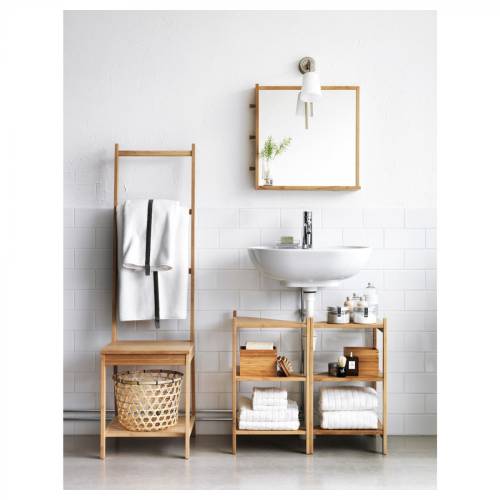 Ikea Ragrund Banyo Raf Ünitesi bambu, dolap 34x34x60 cm - 3