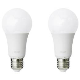 Ikea Ryet Led Ampul E27 2 adet, 1000 lm, 11,5W, küre, opal beyaz