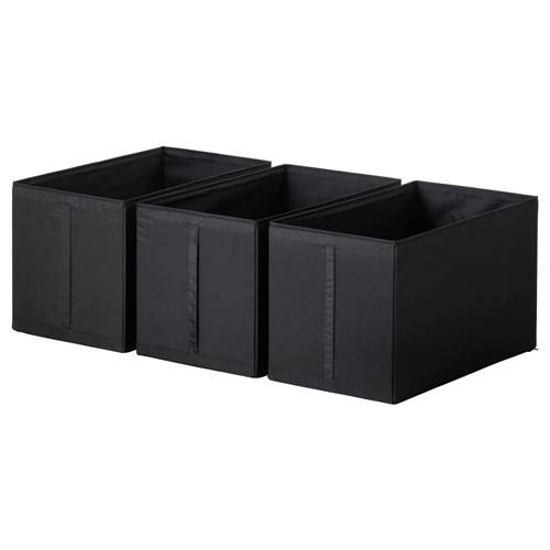 Ikea Skubb Kutu Seti 3 adet, 31x55x33 cm, siyah - 0