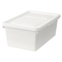 Ikea Sockerbit Kapaklı Kutu beyaz, 38x25x15 cm