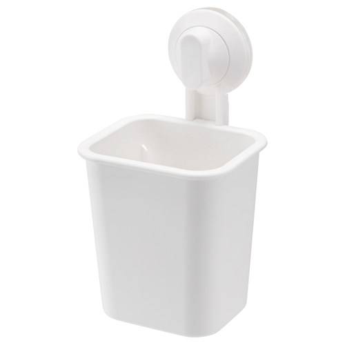 Ikea Stugvik Bardak beyaz, banyo bardağı, diş fırçalık, vantuzlu - 0