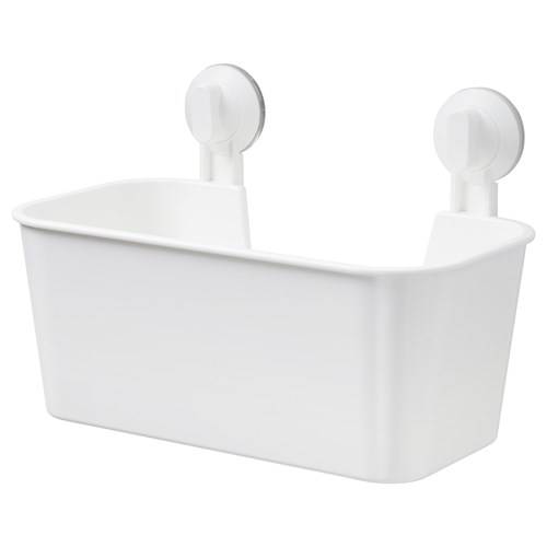 Ikea Stugvik Vantuzlu Sepet beyaz, mutfak banyo aksesuar sepeti - 0