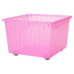 Ikea Vessla Tekerlekli Kutu pembe, 39x39x28 cm